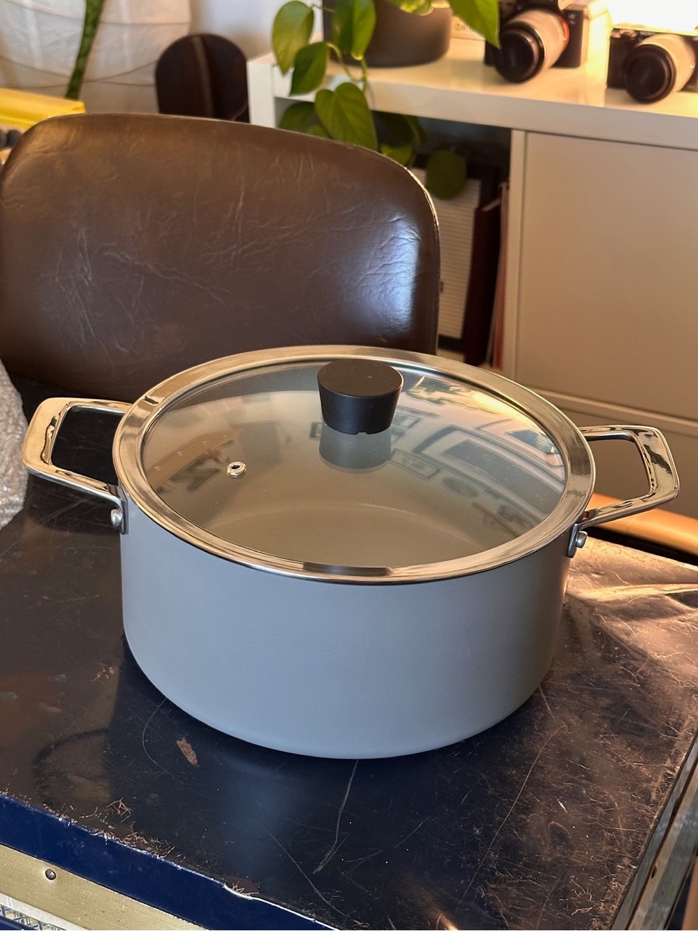NEW Kilne Ceramic Non-Stick Non-Toxic 9.5” Everything Pot Smoke Grey